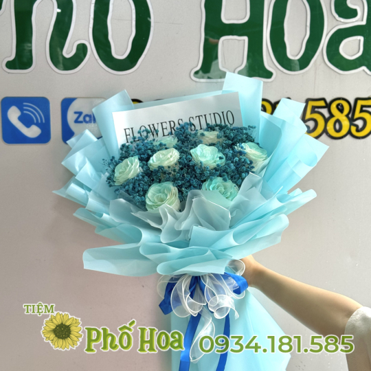 Bó hoa sáp xanh iu