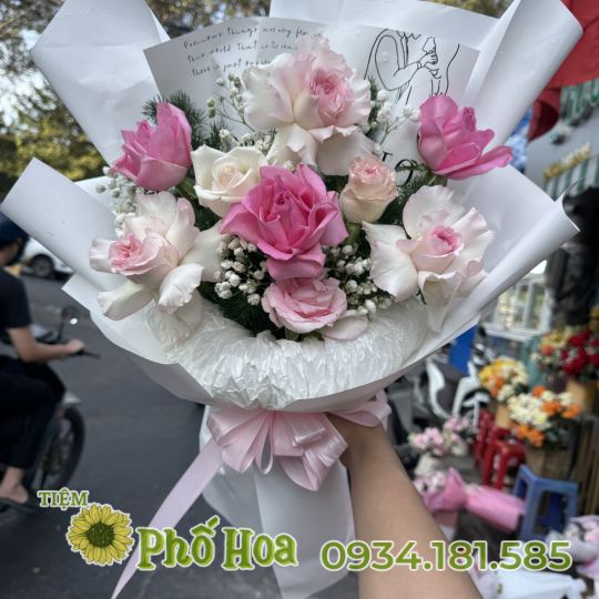 Bó lạc thần mix sen