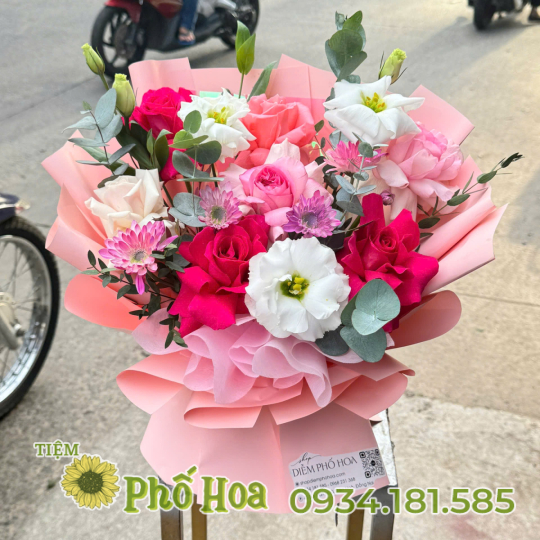 Bó hoa hồng mix 