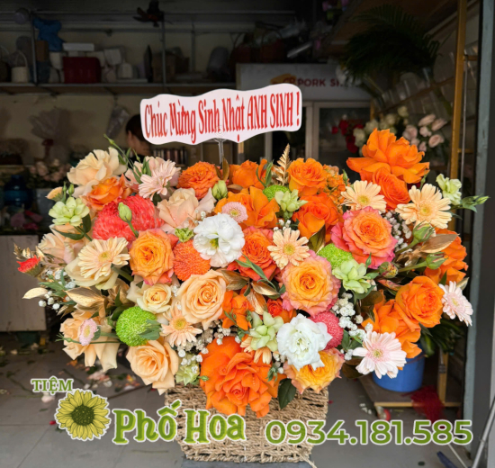 Giỏ Hoa chúc mừng - ms 114